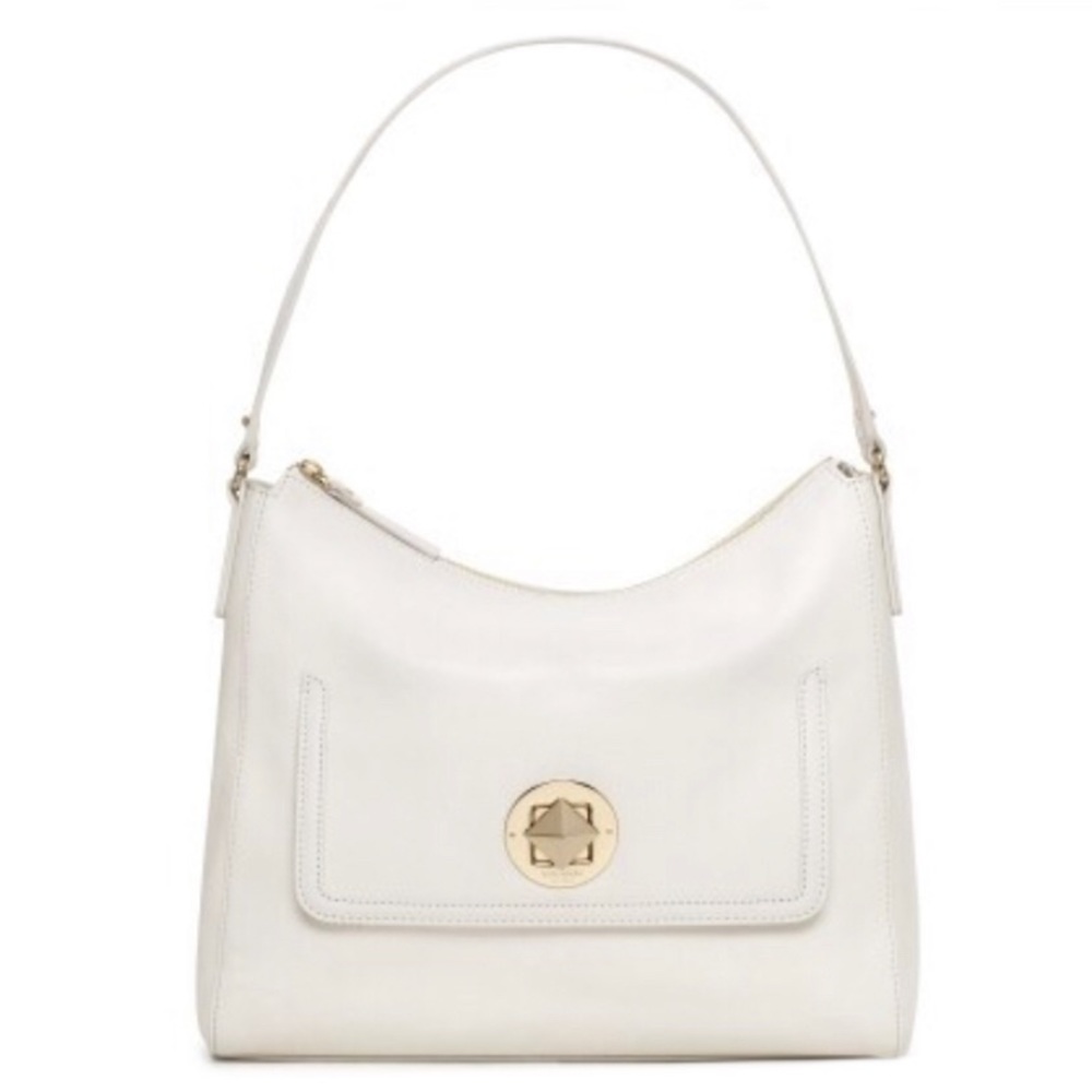 ♠️ NWT KATE SPADE 💯% LEATHER BAG LARGE PURSE IVORY